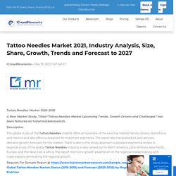 Tattoo Needles Market 2021, Industry Analysis, Size, Share, Growth, Trends and Forecast to 2027