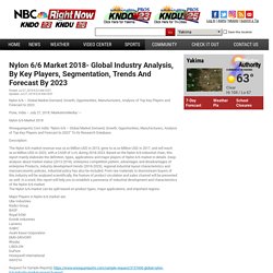 Nylon 6/6 Market 2018- Global Industry Analysis, By Key Players,