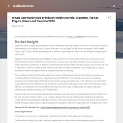Wound Care Market size by Industry Insight Analysis, Segments, Top Key Players, Drivers and Trends to 2023