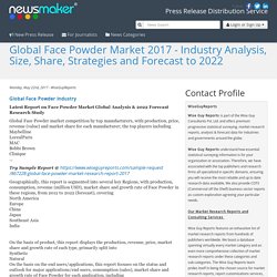 Global Face Powder Market 2017 - Industry Analysis, Size, Share, Strategies and Forecast to 2022