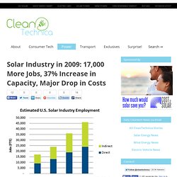 Solar Industry in 2009: 17,000 More Jobs, 37% Increase in Capacity, Major Drop in Costs