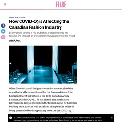 Fashion Industry Coronavirus: COVID-19's Impact on Canadian Designers