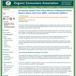 50 Industry Groups Form a New Alliance to Manipulate Public Opinion About Junk Food, GMOs, and Harmful Additives