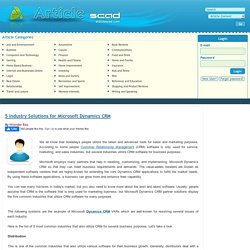 5 Industry Solutions for Microsoft Dynamics CRM