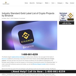 Industry Standard Gold Label List of Crypto Projects by Binance