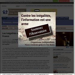 Les inégalités continuent à augmenter en France