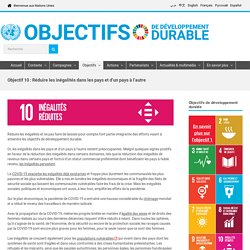 Objectif 10 : Réduire les inégalités dans les pays et d’un pays à l’autre – Développement durable