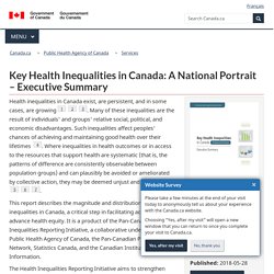 Key Health Inequalities in Canada: A National Portrait – Executive Summary