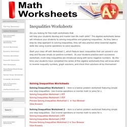 Inequalities Worksheets