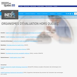 Organismes d'évaluation hors Québec