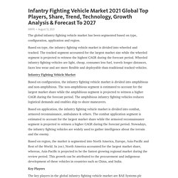 Infantry Fighting Vehicle Market 2021 Global Top Players, Share, Trend, Technology, Growth Analysis & Forecast To 2027 – Telegraph