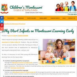 Why Start Infants on Montessori Learning Early