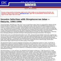 MMWR 02/08/96 Invasive Infection with Streptococcus iniae