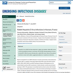 CDC EID - JUILLET 2017 - Rabbit Hepatitis E Virus Infections in Humans, France