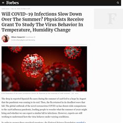 Will COVID-19 Infections Slow Down Over The Summer? Physicists Receive Grant ...