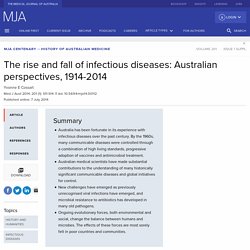 The rise and fall of infectious diseases: Australian perspectives, 1914-2014