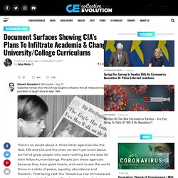 Document Surfaces Showing CIA’s Plans To Infiltrate Academia & Change University/College Curriculums
