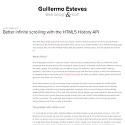 Better infinite scrolling with the HTML5 History API – Guillermo Esteves
