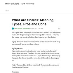What Are Shares: Meaning, Types, Pros and Cons