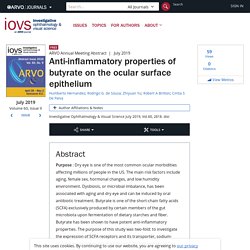 Anti-inflammatory properties of butyrate on the ocular surface epithelium