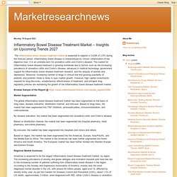 Marketresearchnews: Inflammatory Bowel Disease Treatment Market – Insights on Upcoming Trends 2027