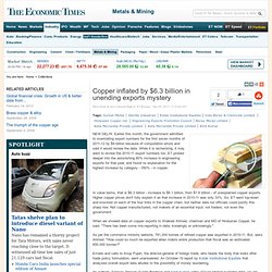 Copper inflated by $6.3 billion in unending exports mystery-Metals & Mining-Ind'l Goods / Svs-News By Industry