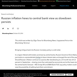 Russian inflation hews to central bank view as slowdown persists