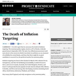 "The Death of Inflation Targeting" by Jeffrey Frankel
