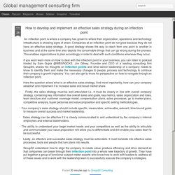 Global management consulting firm: How to develop and implement an effective sales strategy during an inflection point