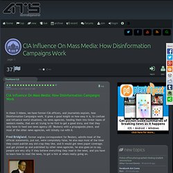 CIA Influence On Mass Media: How Disinformation Campaigns Work