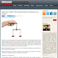 Influence is Bliss: The Gender Divide of Influence on Twitter