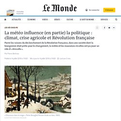 La météo influence (en partie) la politique : climat, crise agricole et Révolution française