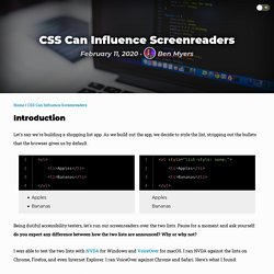 CSS Can Influence Screenreaders