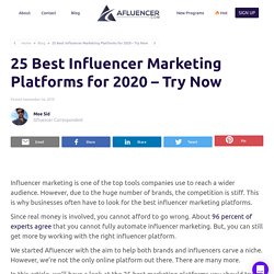 25 Best Influencer Marketing Platforms for 2020 – Try Now