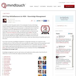 2013 Top 100 Influencers in #KM – Knowledge Management