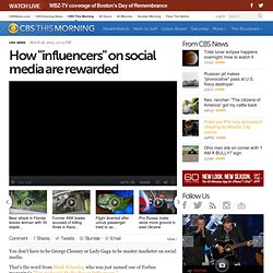 How "influencers" on social media are rewarded