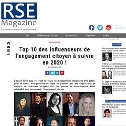 Top 10 des influenceurs de l’engagement citoyen à suivre en 2020 !