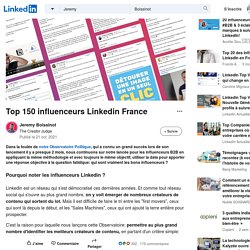 Top 150 influenceurs Linkedin France