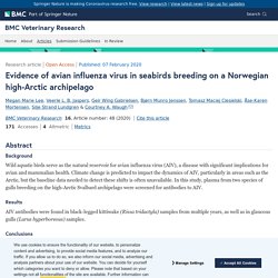 BMC Veterinary Research 2020 16:48 Evidence of avian influenza virus in seabirds breeding on a Norwegian high-Arctic archipelago