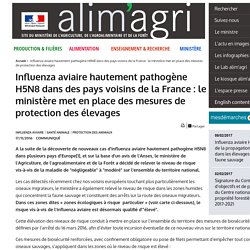 MAAF 17/11/16 Influenza aviaire hautement pathogène H5N8 dans des pays voisins de la France : le ministère met en place des mesures de protection des élevages