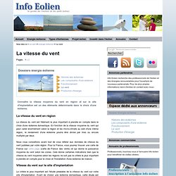 Info Eolien : la vitesse du vent