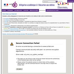 Info-Intox sur Internet — CLEMI / DAEM - Lille