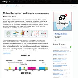 Как создать инфографическое резюме / Инструментарий / Infogra.ru – всё об инфографике и визуализации информации