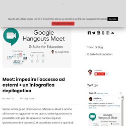 Meet: impedire l’accesso ad esterni + un’infografica riepilogativa – Fra la via Emilia e il Web