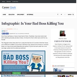 Career Geek Infographic: Is Your Bad Boss Killing You - Career Geek