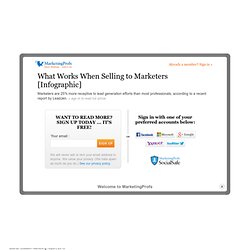 Sales - What Works When Selling to Marketers [Infographic]