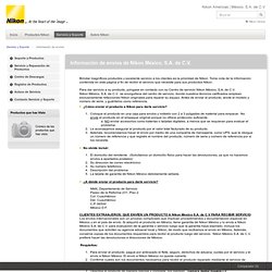 Información de envíos de Nikon Inc
