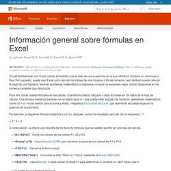 Información general sobre fórmulas en Excel - Excel
