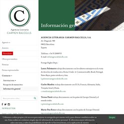Información general: Agencia Literaria Carmen Balcells