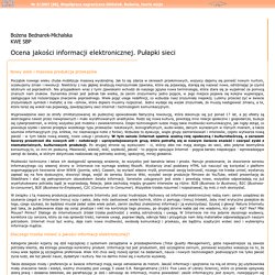 EBIB 5/2007 (86) - B. Bednarek-Michalska: Ocena jakości informacji elektronicznej. Pułapki sieci